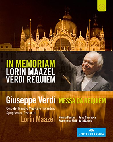 Blu-ray cover for Verdi’s Requiem, featuring a conductor and St. Mark's Basilica.