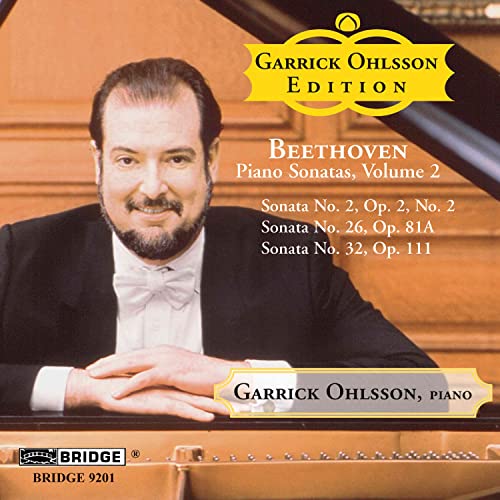 CD cover featuring pianist Garrick Ohlsson and Beethoven sonata titles.