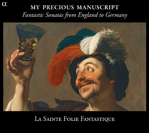 CD cover: Man in feathered hat holds up a glass of wine.
