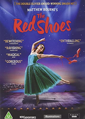 DVD cover for "The Red Shoes" featuring a ballerina in a green dress.