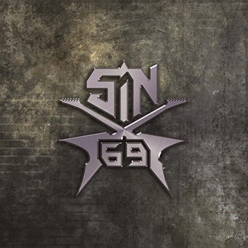CD cover for Sin69, featuring a metallic logo on a textured background.