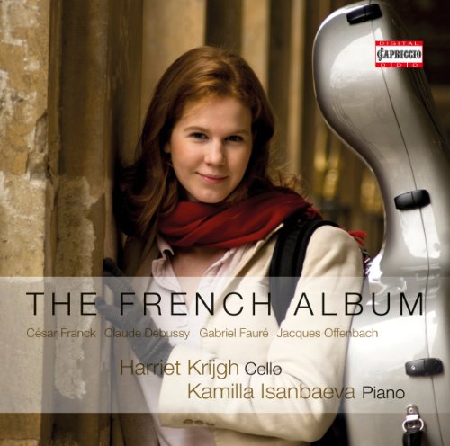 CD cover featuring Harriet Krijgh, a cellist, with her instrument.