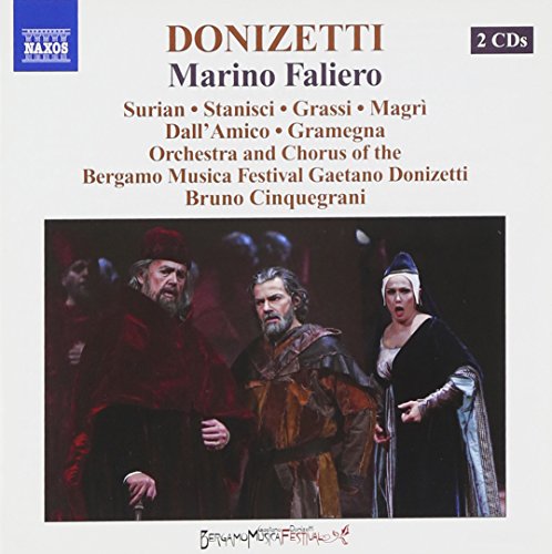 CD cover for Donizetti’s opera "Marino Faliero" with performers pictured.