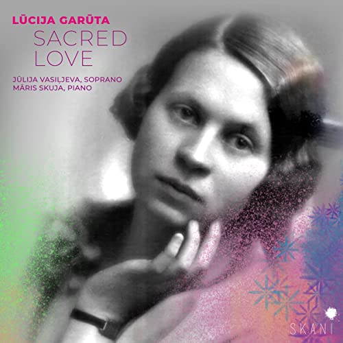 CD cover featuring a portrait of Lūcija Garūta, a classical singer.