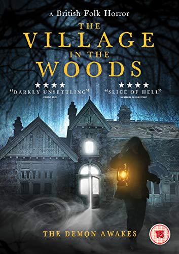 DVD cover for "The Village In The Woods" featuring a house and figure.