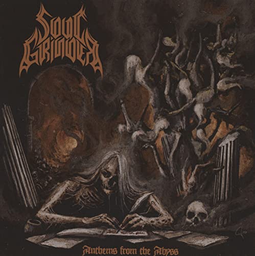 Dark fantasy album cover with skeletal figures and gothic lettering.