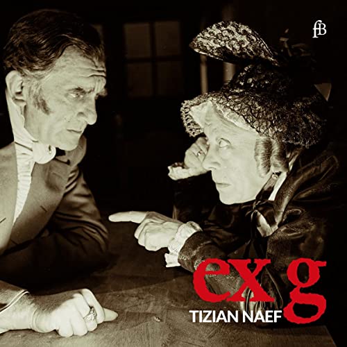 CD cover featuring a black and white portrait of two figures and large red letters.