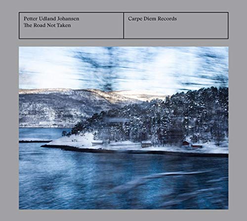 Album cover with a blurry, blue-toned winter landscape and artist's name.