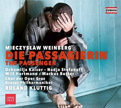 CD cover for Weinberg’s “Die Passagierin” opera, showing a distressed man.