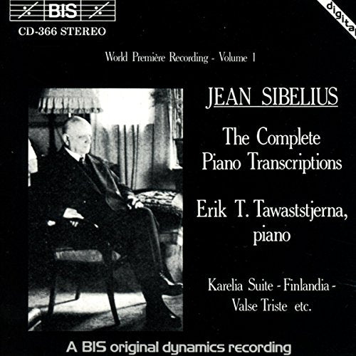 CD cover featuring a portrait of composer Jean Sibelius and pianist Erik Tawaststjerna.