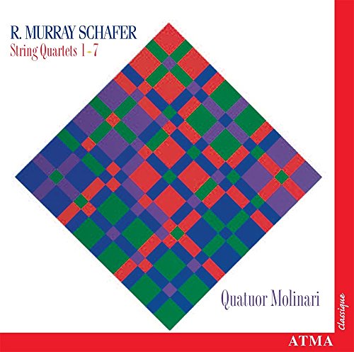 "Album cover with multicolored plaid pattern, white background, and red border."