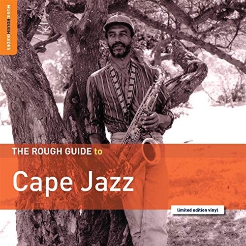 "Album cover with a man holding a saxophone, standing by a tree."