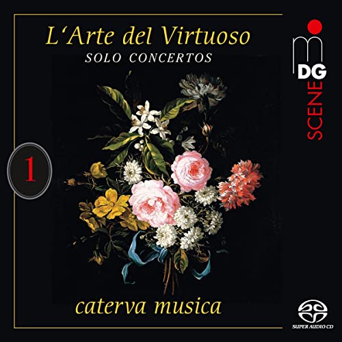 CD cover with floral still life painting and text “L’Arte del Virtuoso.”