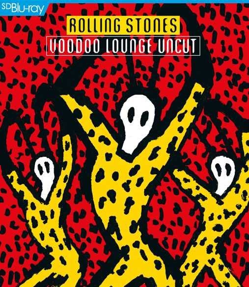 Rolling Stones "Voodoo Lounge Uncut" Blu-ray cover with leopard print design.