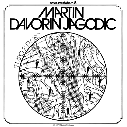 Black and white vinyl record cover featuring abstract line art and text.