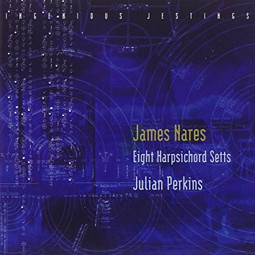 "CD cover with blue abstract background, featuring text 'James Nares' and 'Julian Perkins'."
