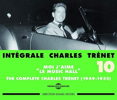 Charles Trenet album cover featuring him in a classic convertible car.