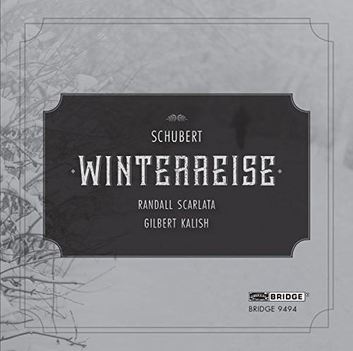 "Album cover for Schubert's Winterreise, featuring a gray background with a black label."