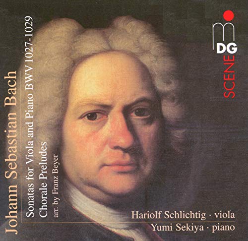 CD cover featuring a portrait of Johann Sebastian Bach, red logo.