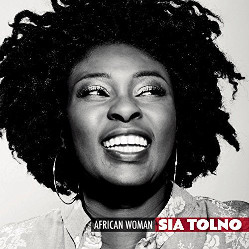 Black and white CD cover featuring a smiling woman with curly hair and hoop earrings.