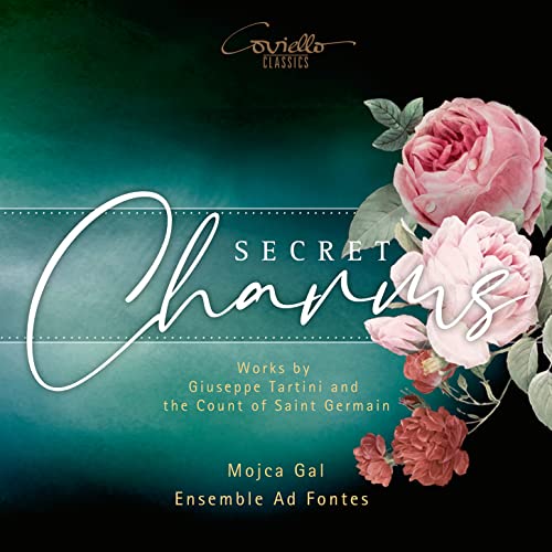 CD cover with floral arrangement and title "Secret Chains" by Mojca Gal.