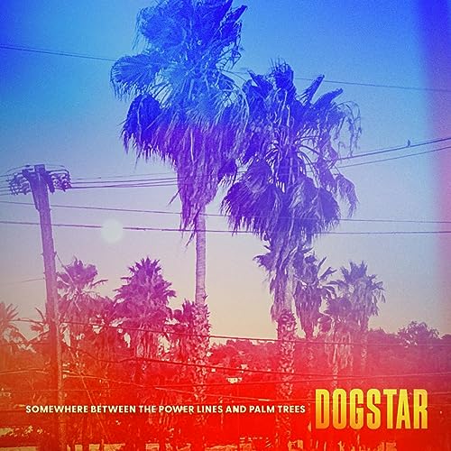 Vinyl album cover: palm trees against a vibrant, sun-drenched sky.