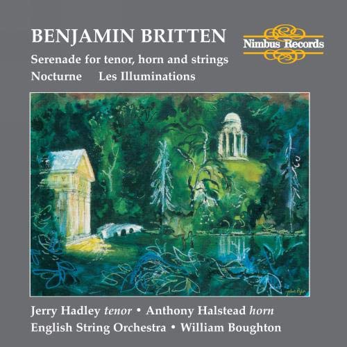 CD cover for Benjamin Britten’s “Serenade” with a landscape painting.