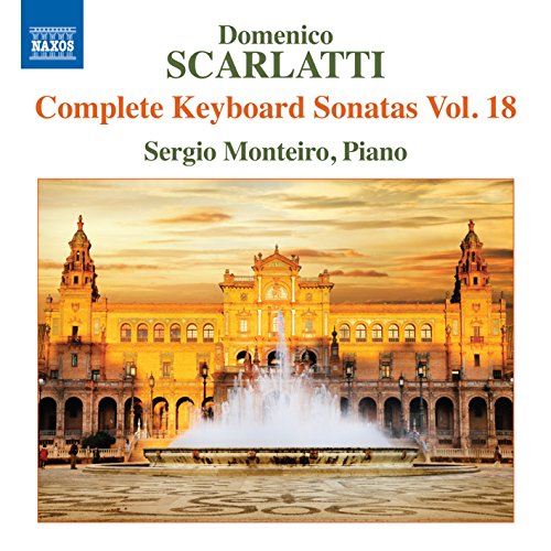CD cover for Scarlatti keyboard sonatas, featuring a palace fountain.