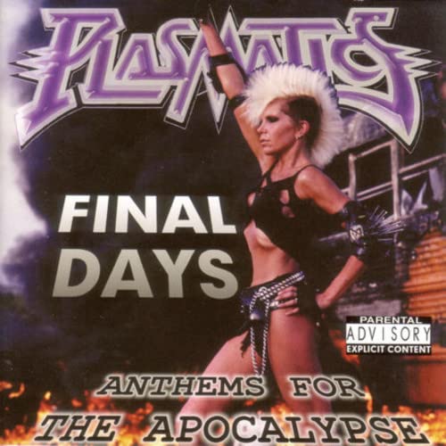 CD cover: Plasmatics’ Wendy O. Williams in a black outfit, fiery background.