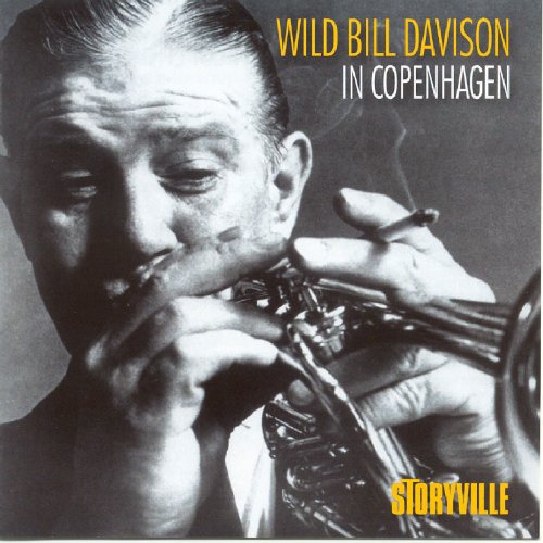"Album cover featuring a black-and-white photo of a man playing a cornet."