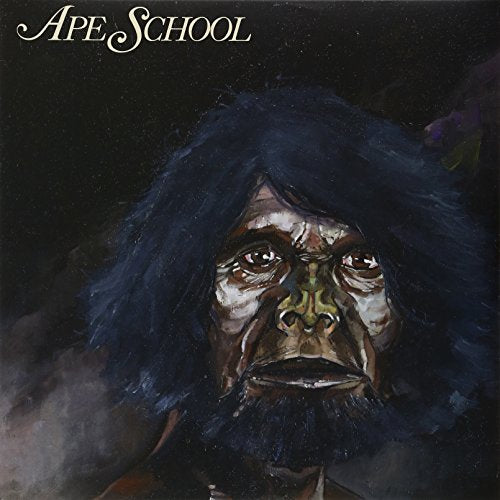 Painted portrait of a gorilla face with dark, textured fur.