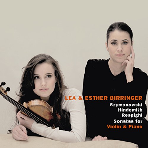 CD cover featuring two women, one holding a violin, against a beige background.