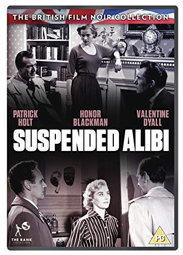 DVD cover for "Suspended Alibi" with black-and-white images and actor names.