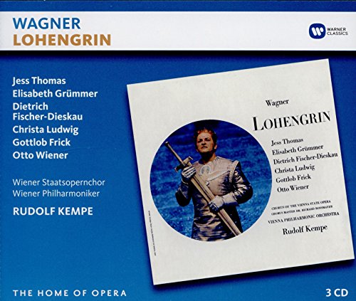 CD cover for Wagner’s Lohengrin, featuring a knight with a sword.