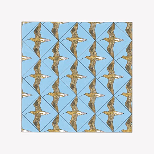 Album cover with a repeating pattern of golden birds on light blue.