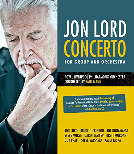 "Album cover with Jon Lord's photo and 'Concerto for Group and Orchestra' title."