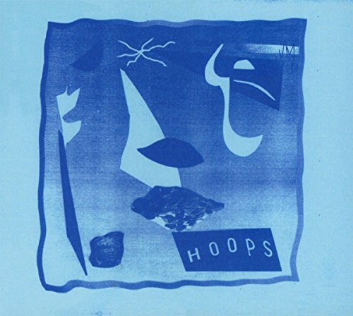 A blue-toned vinyl record cover with abstract shapes and the text "Hoops" at the bottom.