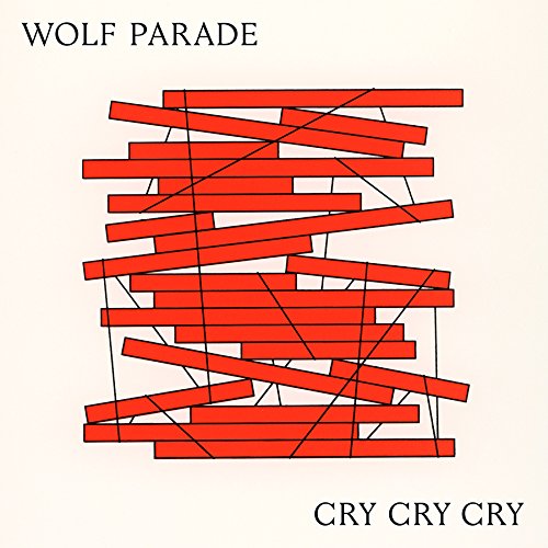 Album cover for Wolf Parade’s “Cry Cry Cry” featuring abstract red lines.