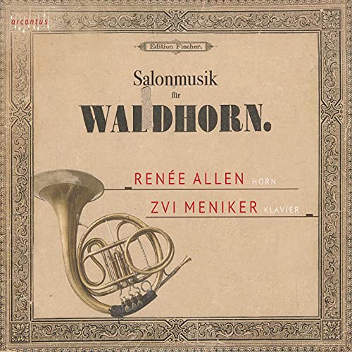 CD cover for “Salon Music For Horn” featuring a French horn.