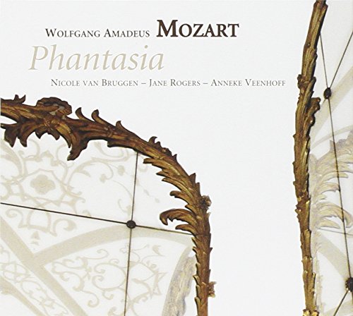 "Mozart Phantasia CD cover featuring ornate golden arch and stick against white background."