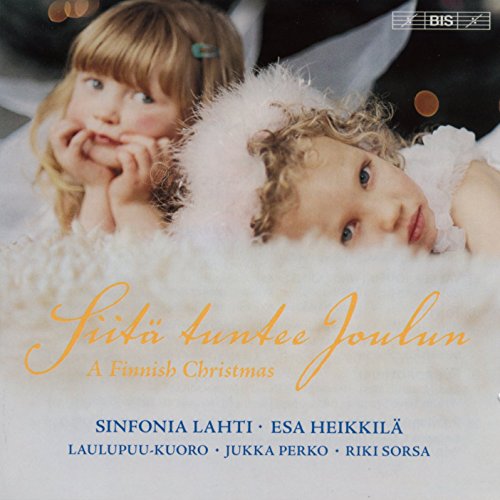 "CD cover featuring two young girls in white, with text and names listed below."