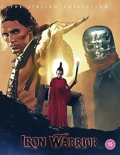 Blu-ray cover for "Iron Warrior" featuring figures in a fantasy setting.