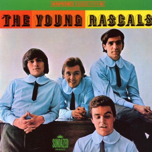 The Young Rascals album cover featuring four band members in light blue collared shirts.