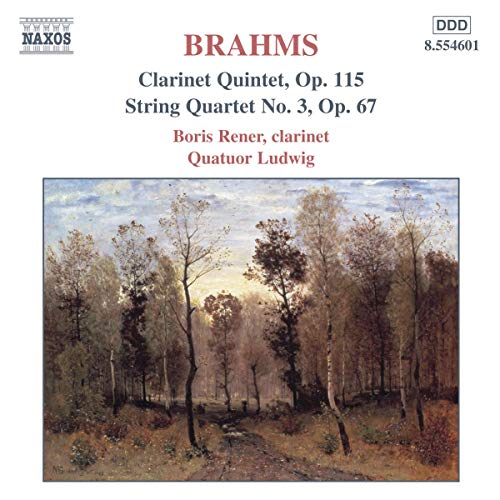 CD cover: Brahms’ Clarinet Quintet with a forest painting.