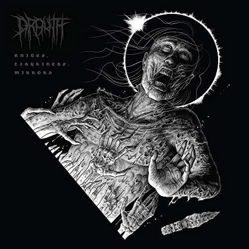 Black and white album art featuring a screaming, distorted figure against a black background.
