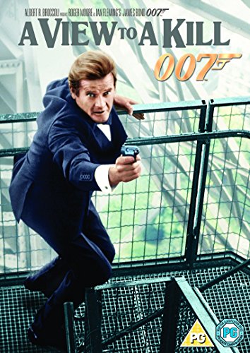 Roger Moore as James Bond aiming a gun on a DVD cover.