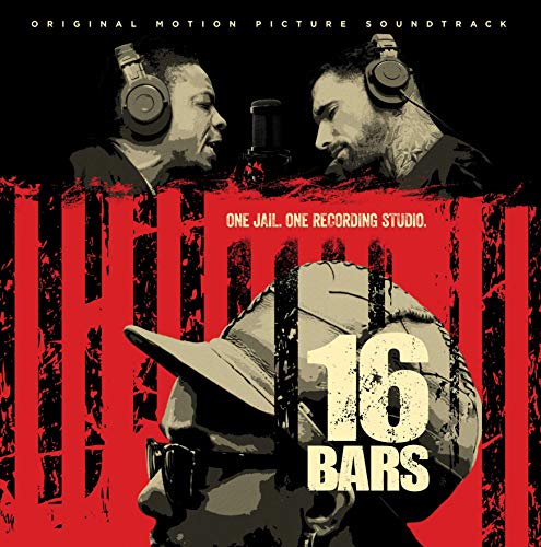 16 Bars" soundtrack cover with two men, headphones, and red striped background.