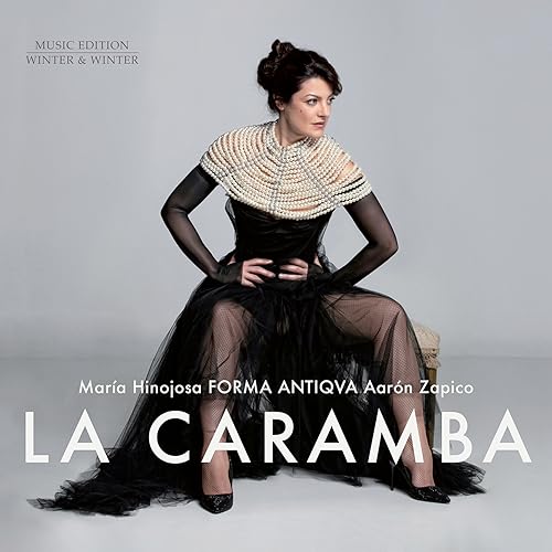 CD cover: woman in black dress and pearl collar, titled “LA CARAMBA”.