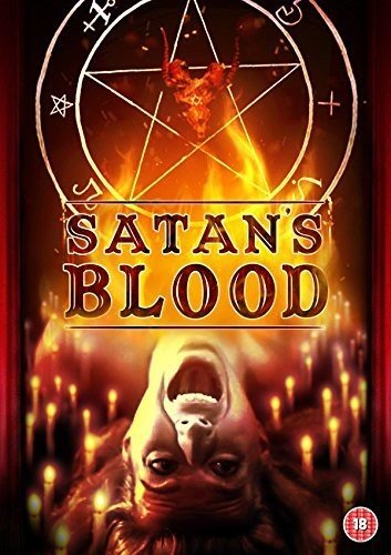 DVD cover for "Satan's Blood" with occult symbols, flames, and a hooded figure.