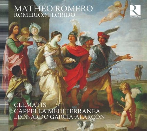 "CD cover with a classical painting of people in ancient attire."